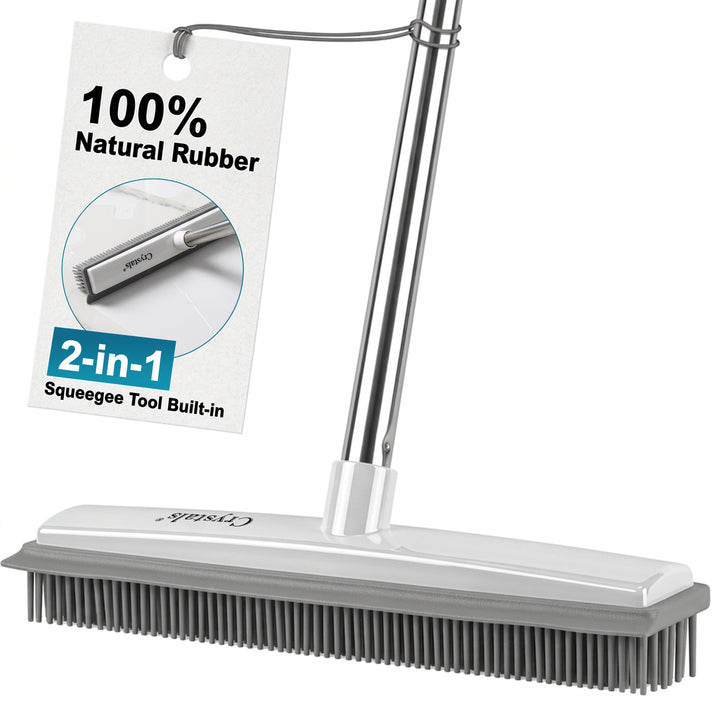 2 in 1 Rubber Broom Brush with Sweeper