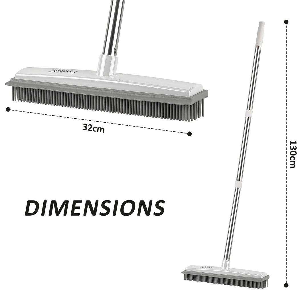 2 in 1 Rubber Broom Brush with Sweeper
