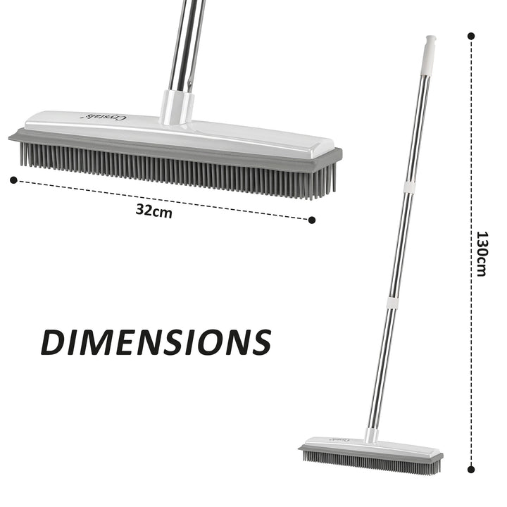 2 in 1 Rubber Broom Brush with Sweeper