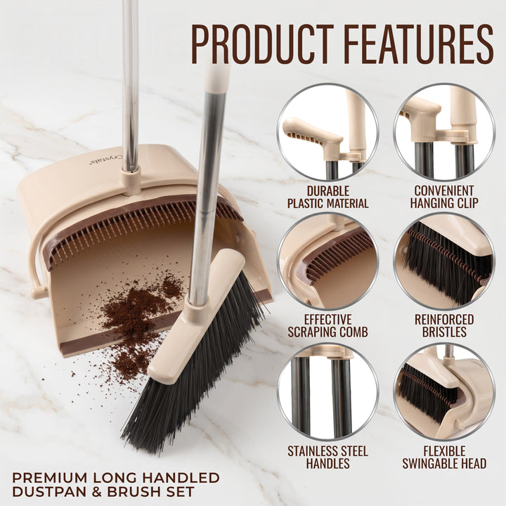 Long Handled Broom Dustpan Set