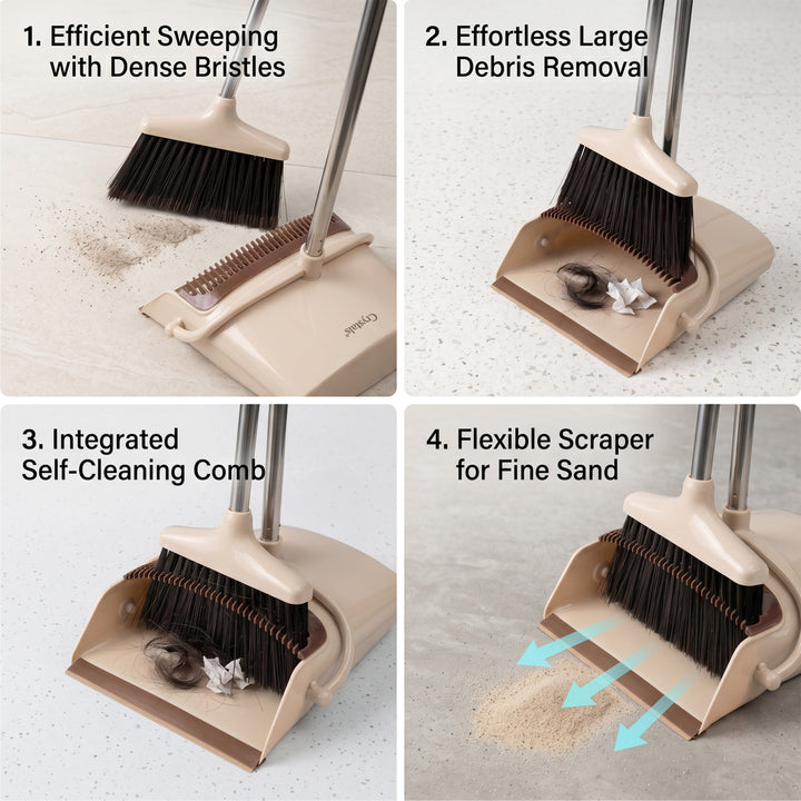 Long Handled Broom Dustpan Set