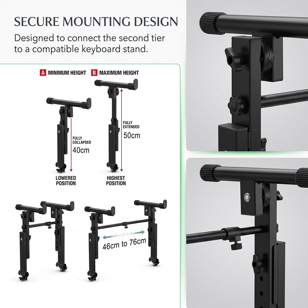 2 Tier Keyboard Height Adjustable Stand