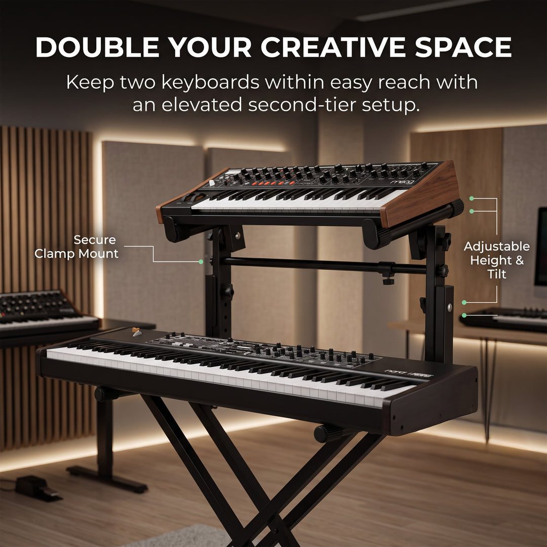 2 Tier Keyboard Height Adjustable Stand