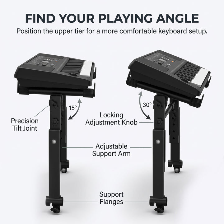2 Tier Keyboard Height Adjustable Stand