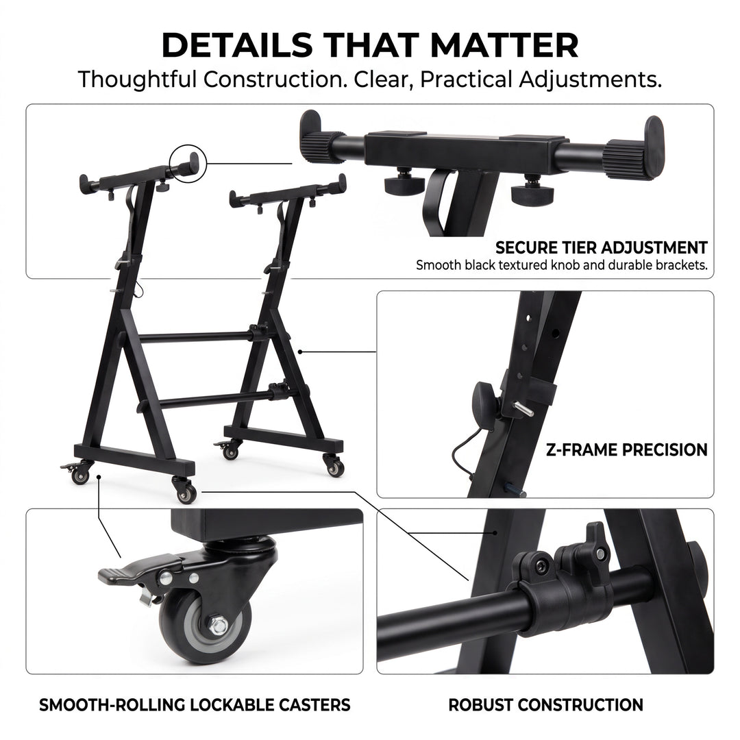 Z-Style Keyboard Stand with Wheels
