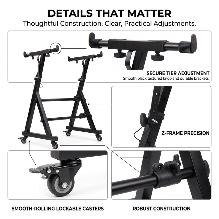 Z-Style Keyboard Stand with Wheels