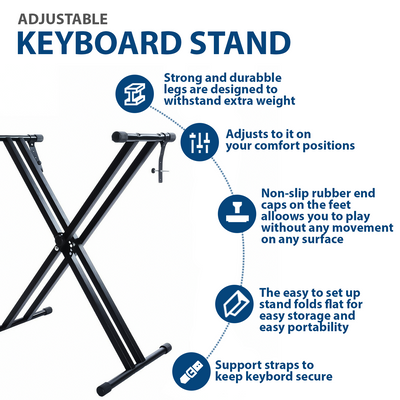 Double Tubes  X Frame Keyboard Stand