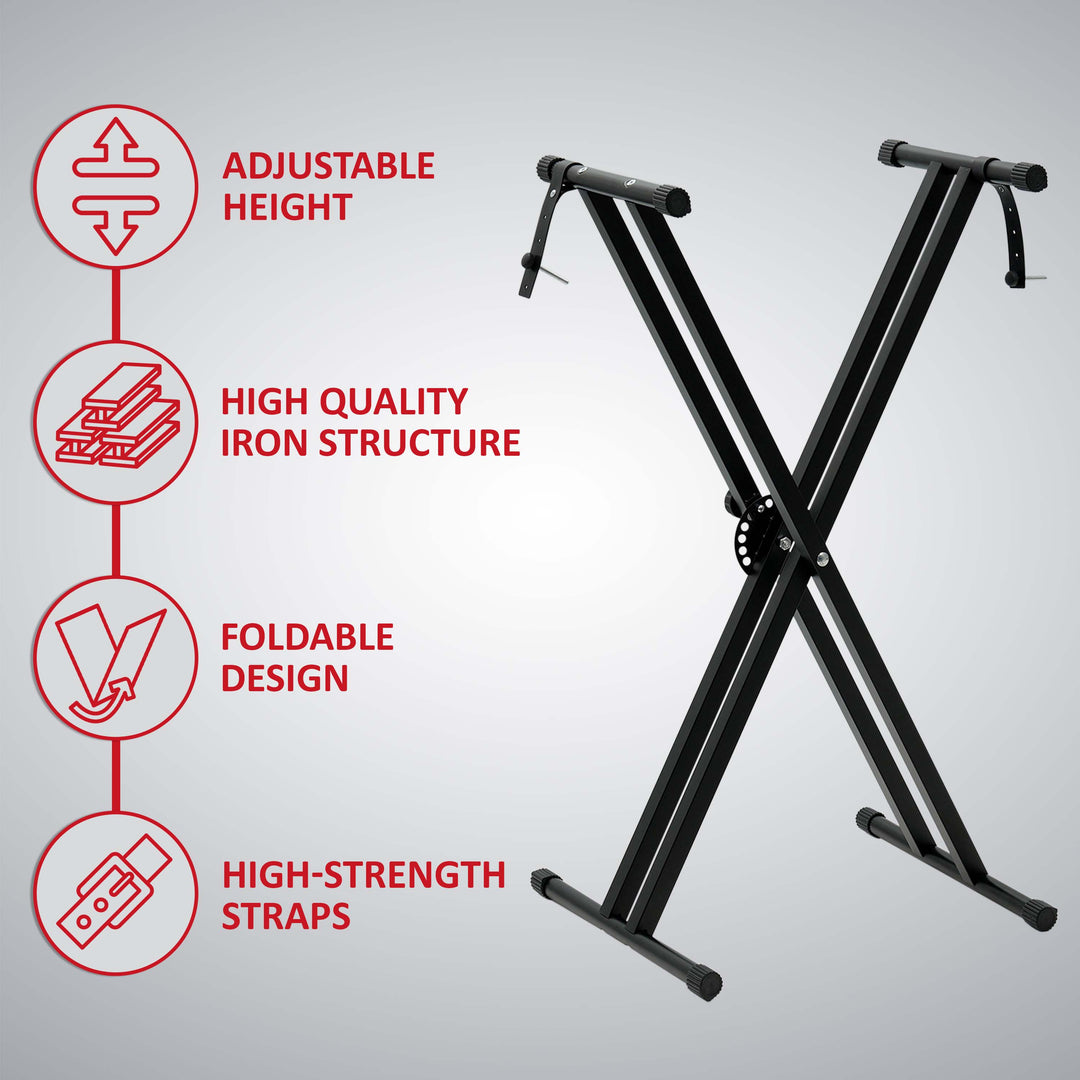 Double Tubes  X Frame Keyboard Stand