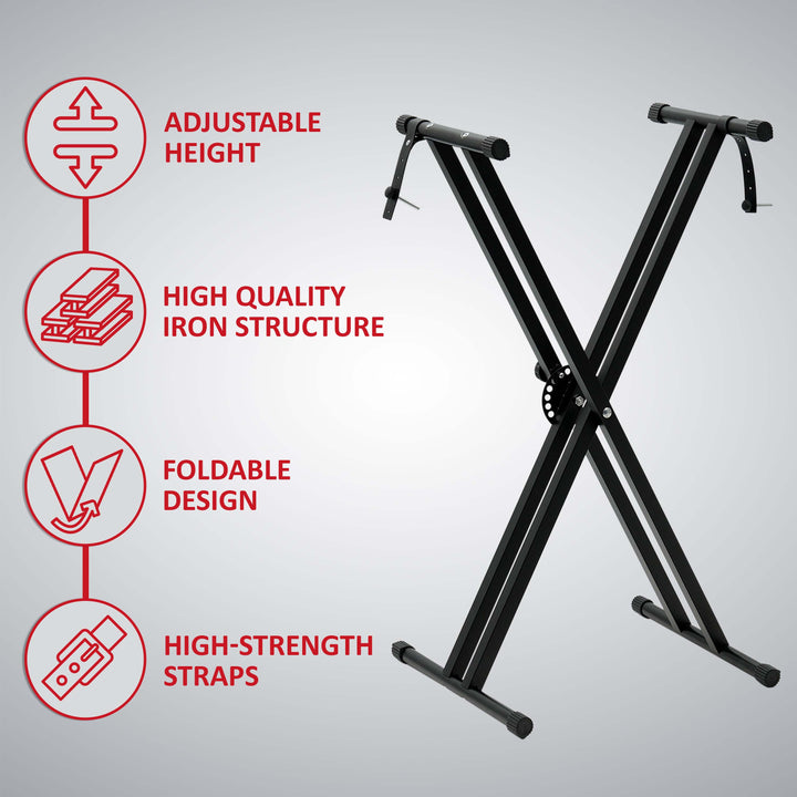 Double Tubes  X Frame Keyboard Stand