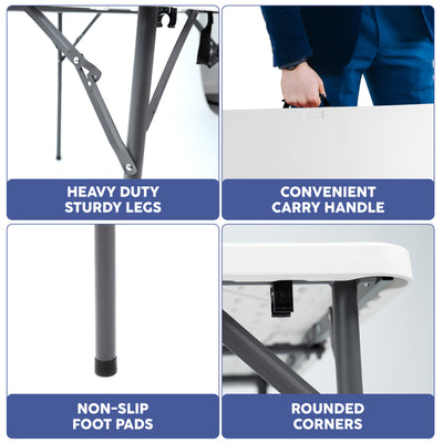 3ft Square White Folding Table