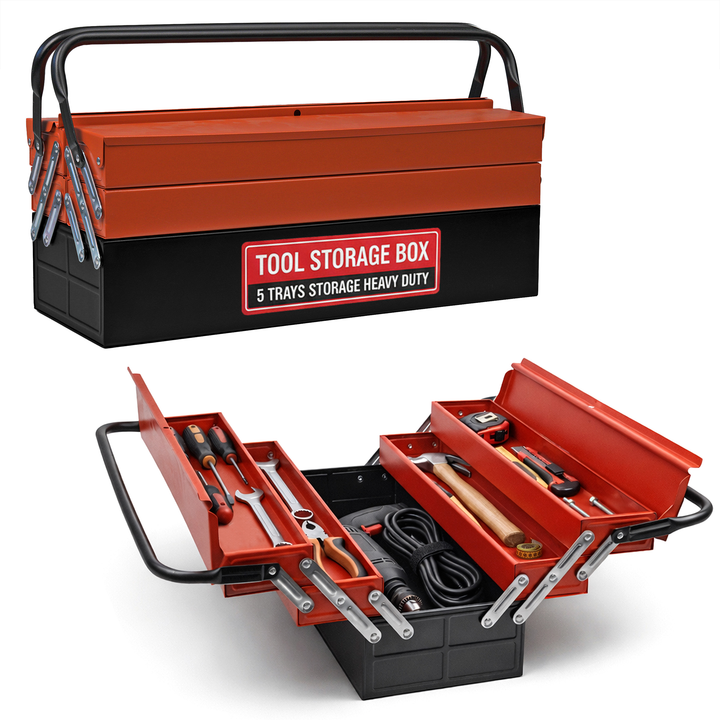 25" Heavy Duty Metal Cantilever Toolbox
