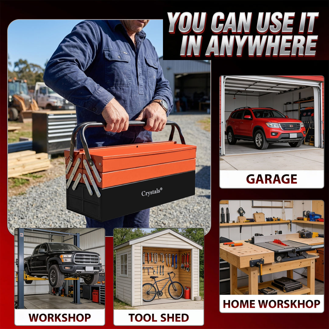 25" Heavy Duty Metal Cantilever Toolbox