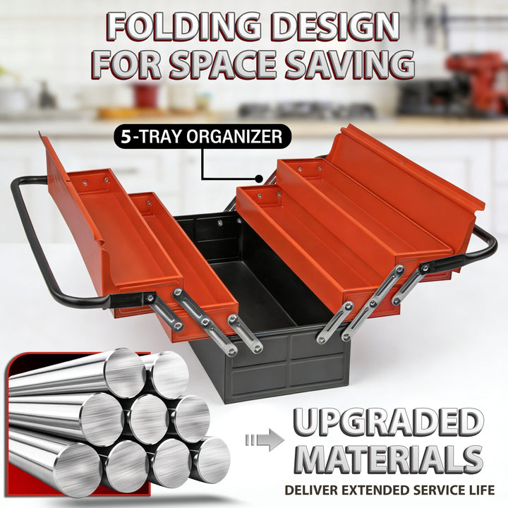 25" Heavy Duty Metal Cantilever Toolbox