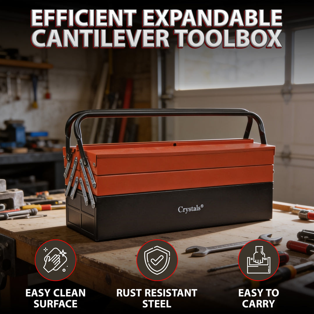 25" Heavy Duty Metal Cantilever Toolbox