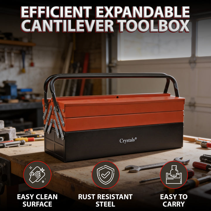 25" Heavy Duty Metal Cantilever Toolbox