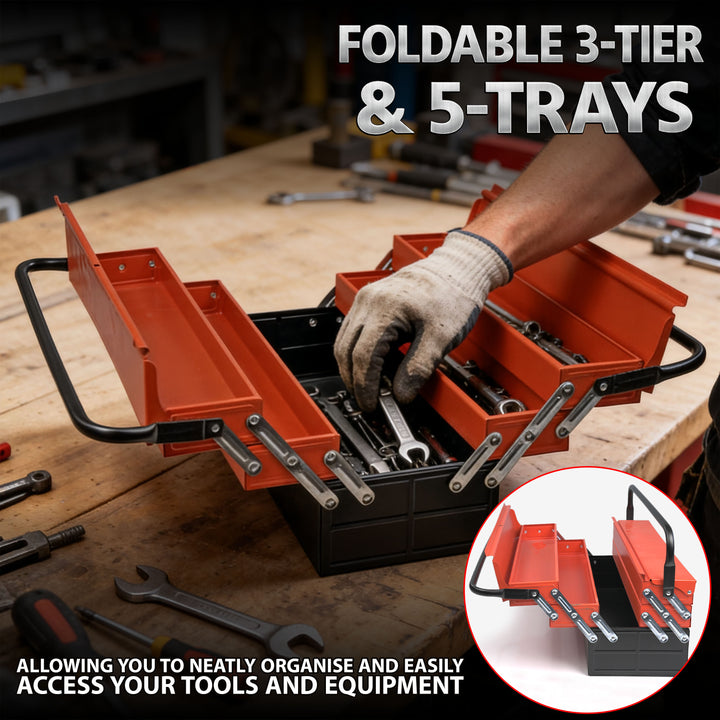 25" Heavy Duty Metal Cantilever Toolbox