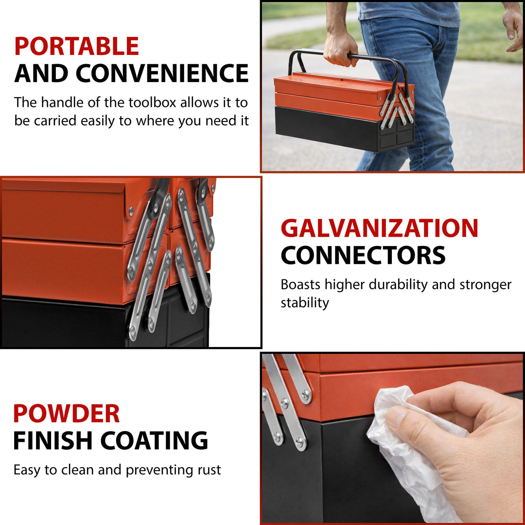 25" Heavy Duty Metal Cantilever Toolbox