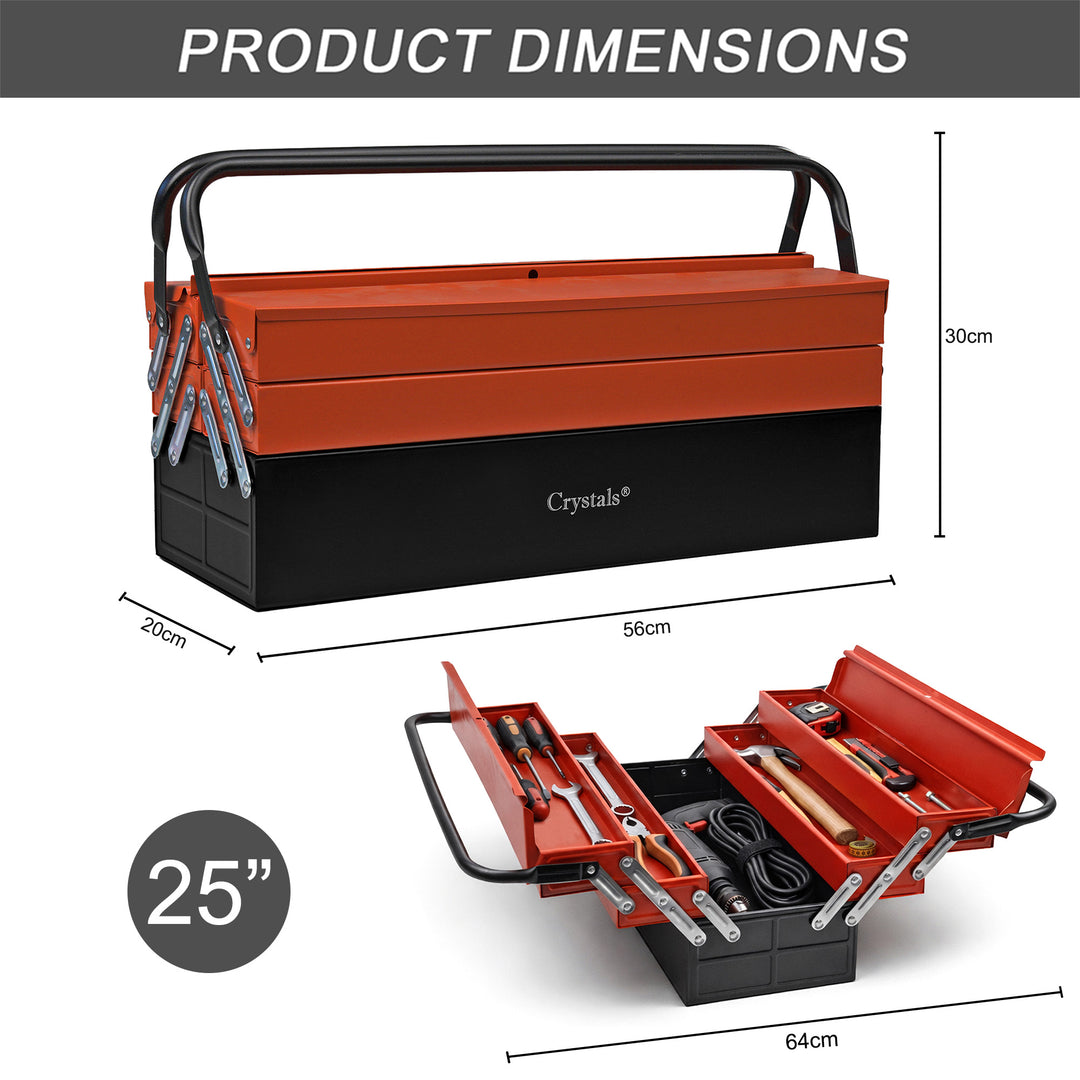 25" Heavy Duty Metal Cantilever Toolbox