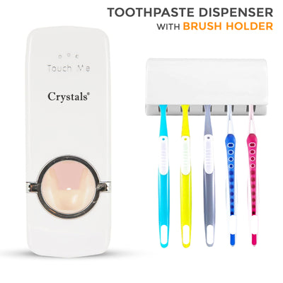 Automatic Toothpaste Dispenser + 5 Toothbrush Holder