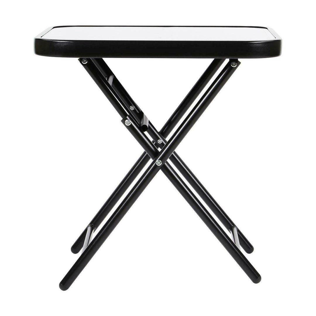 Glass Top Folding Side Square Table