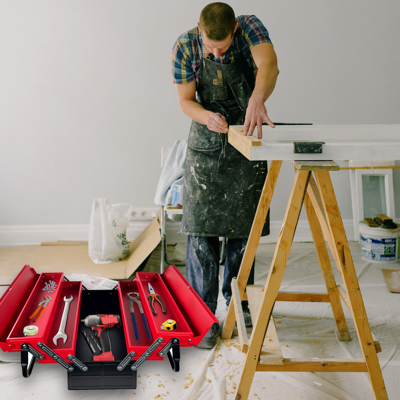 3 Tiers - 5 Trays Metal Tool Box