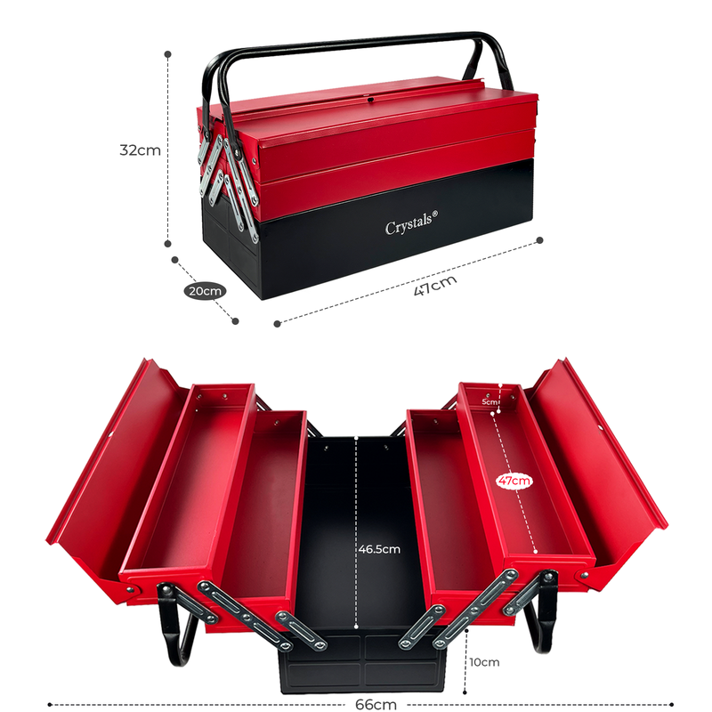 3 Tiers - 5 Trays Metal Tool Box