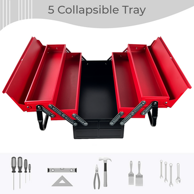 3 Tiers - 5 Trays Metal Tool Box