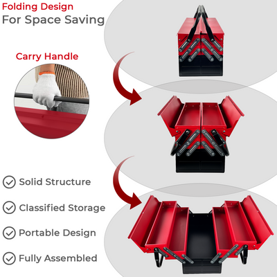 3 Tiers - 5 Trays Metal Tool Box