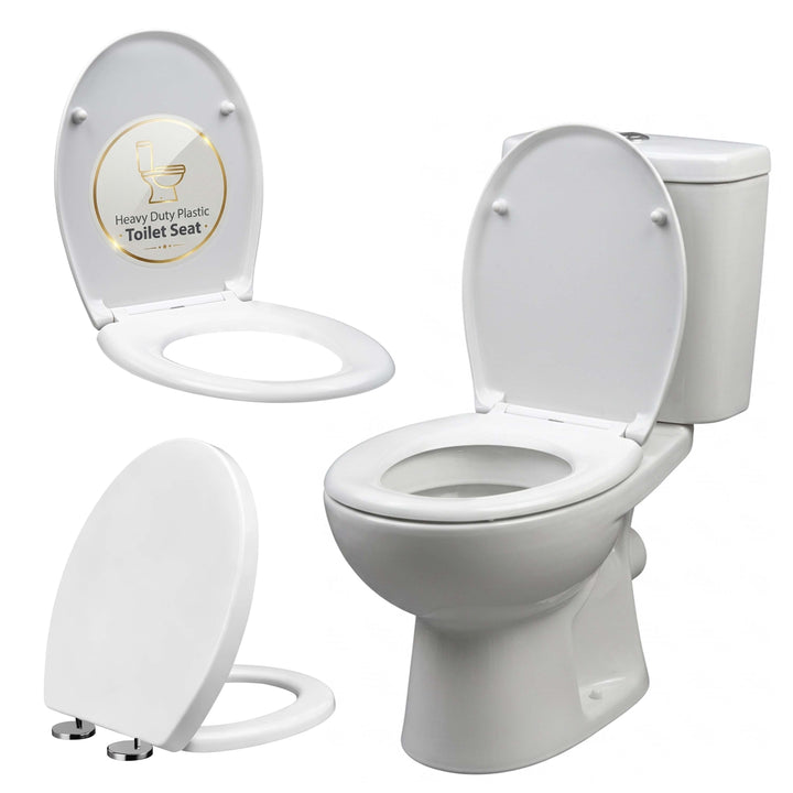Slow Soft Close White Toilet Seat