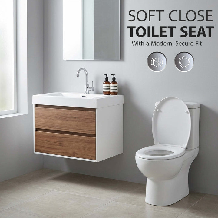 Slow Soft Close White Toilet Seat