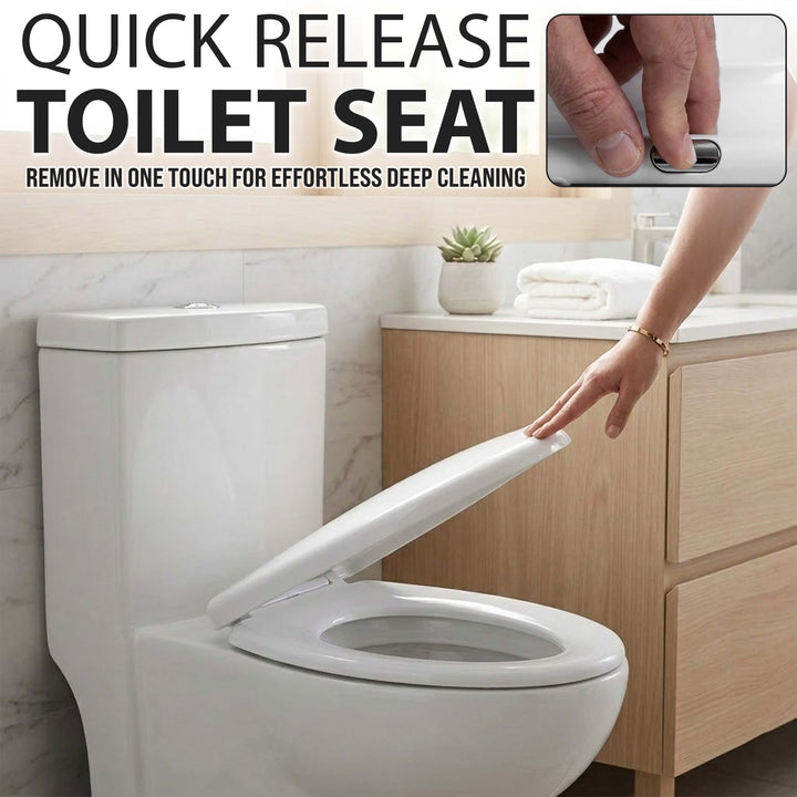 Slow Soft Close White Toilet Seat