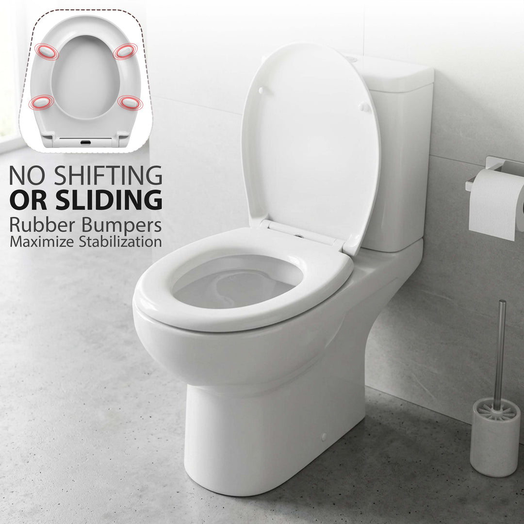 Slow Soft Close White Toilet Seat