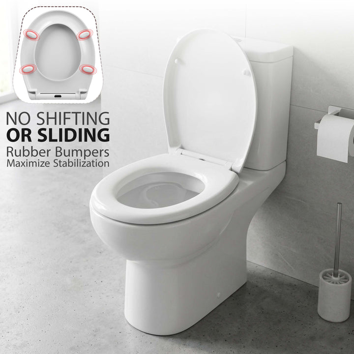 Slow Soft Close White Toilet Seat