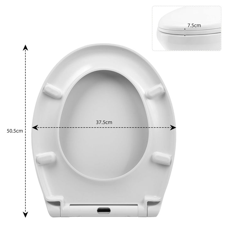 Slow Soft Close White Toilet Seat