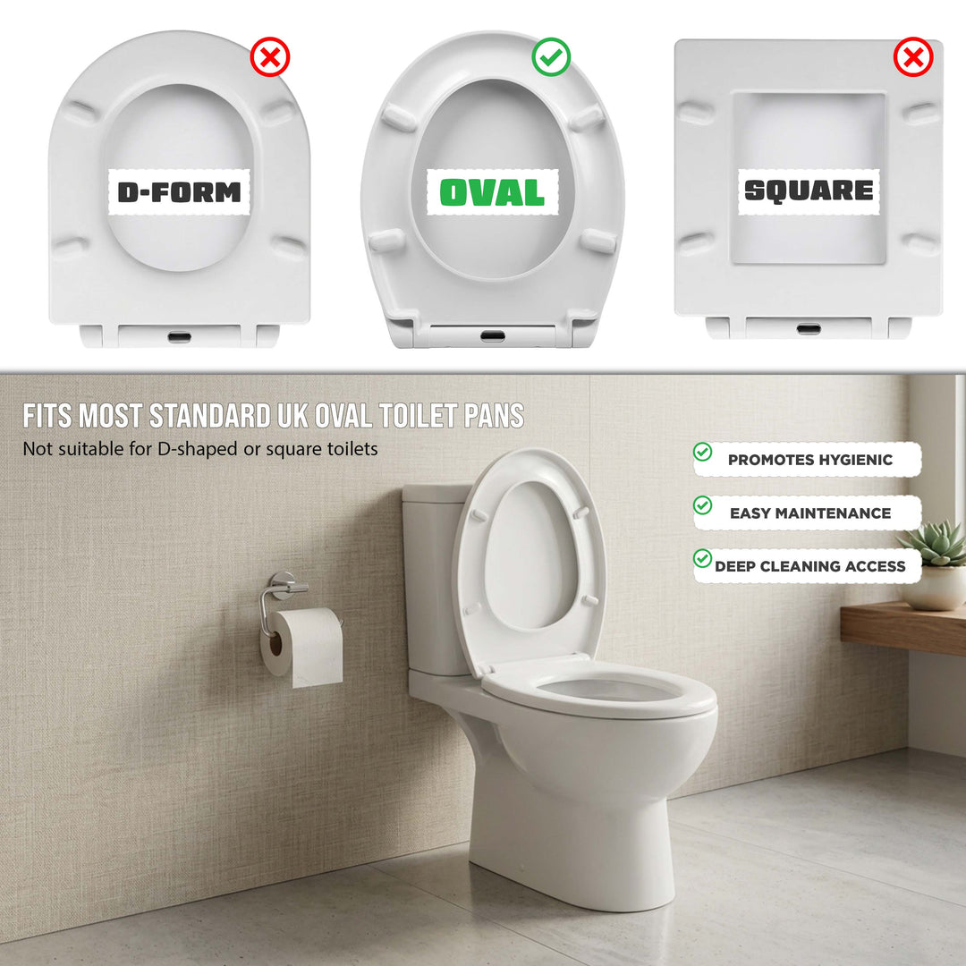 Slow Soft Close White Toilet Seat