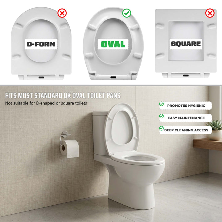 Slow Soft Close White Toilet Seat