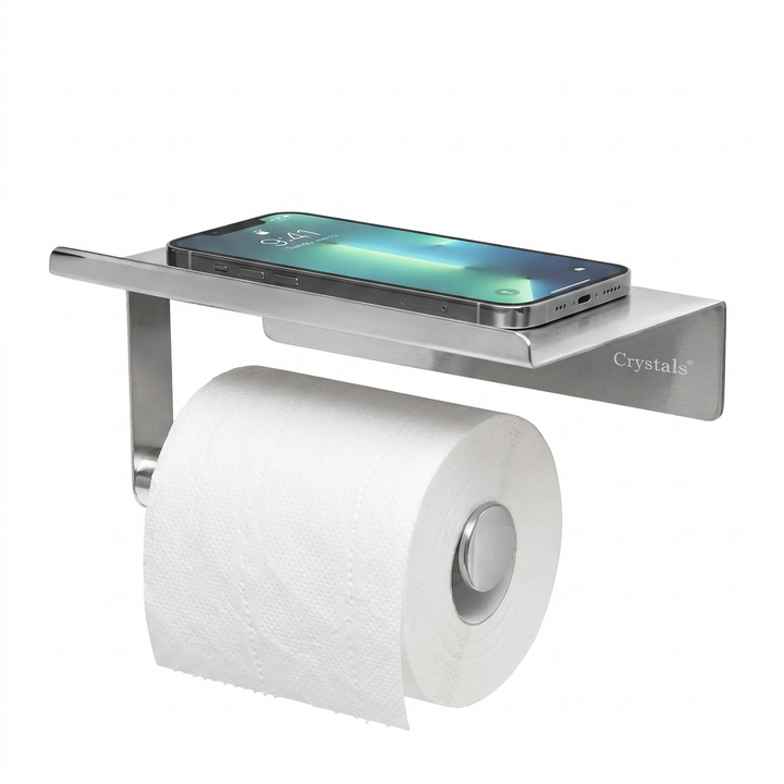 Self Adhesive Toilet Paper Holder with Phone Shelf