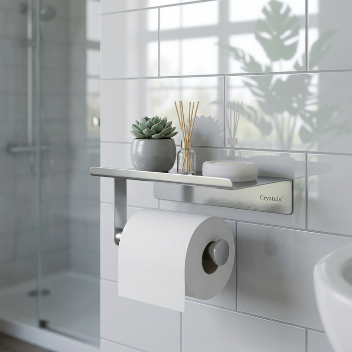 Self Adhesive Toilet Paper Holder with Phone Shelf