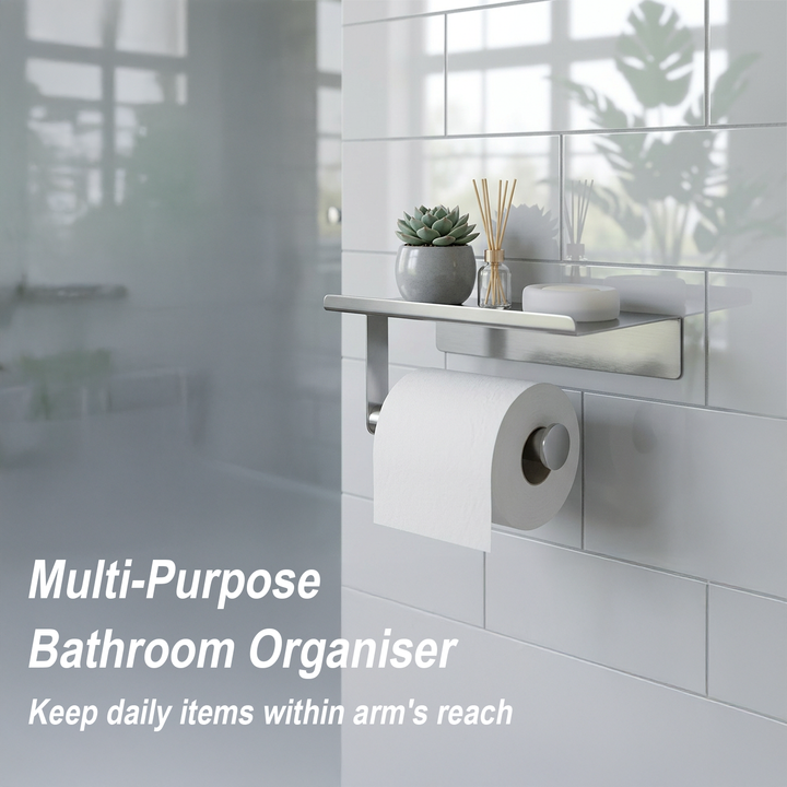 Self Adhesive Toilet Paper Holder with Phone Shelf