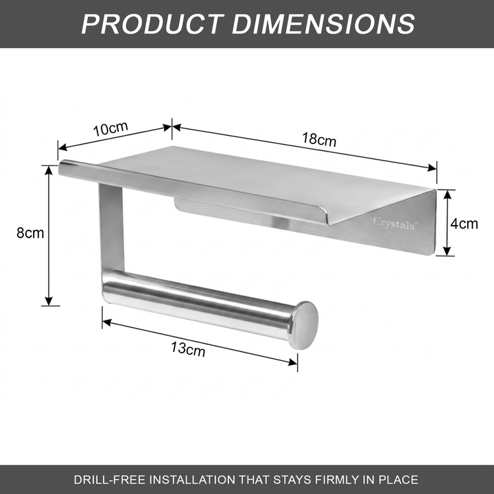 Self Adhesive Toilet Paper Holder with Phone Shelf