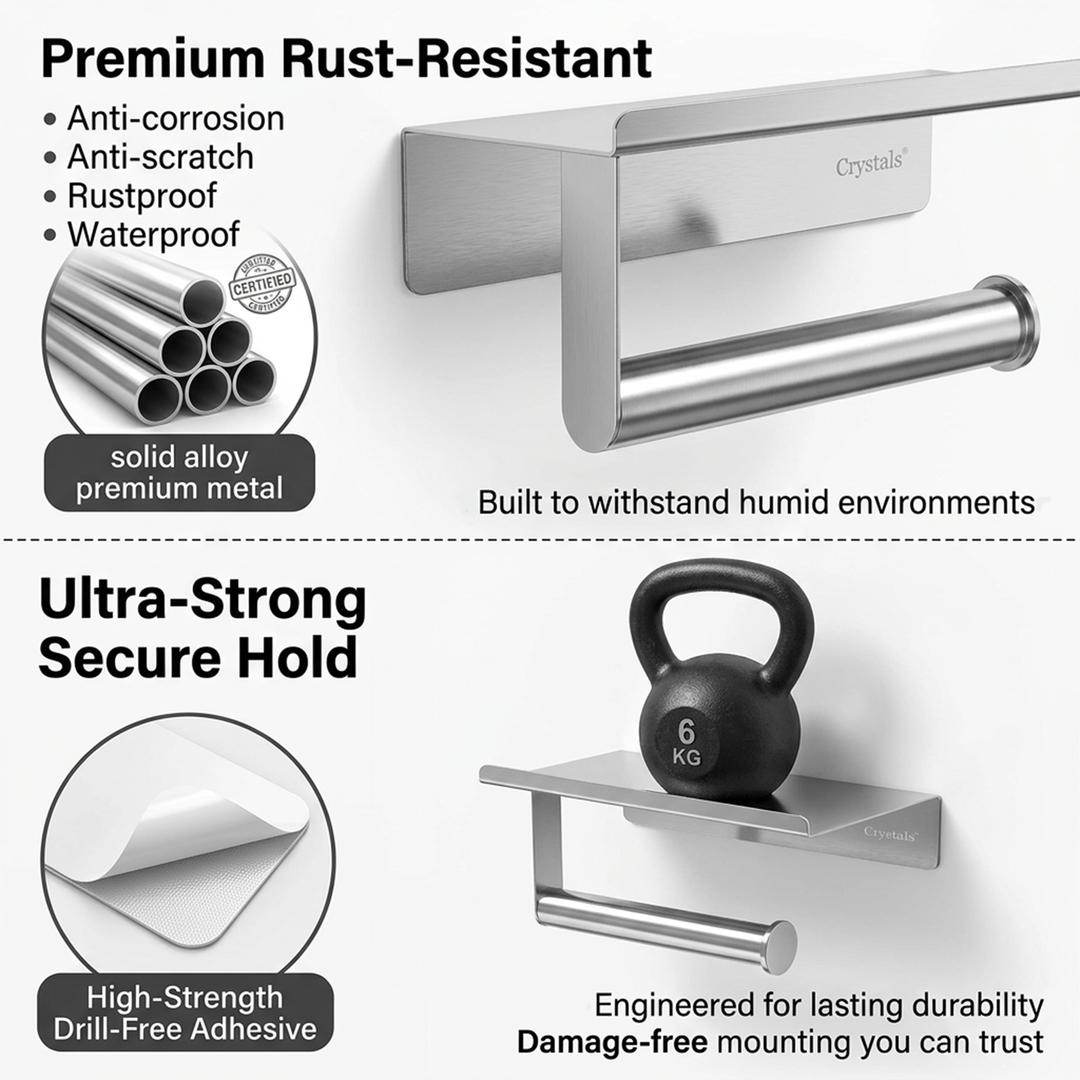 Self Adhesive Toilet Paper Holder with Phone Shelf