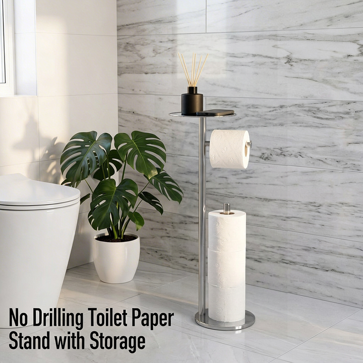 Toilet Roll Holder Free Standing - Chrome