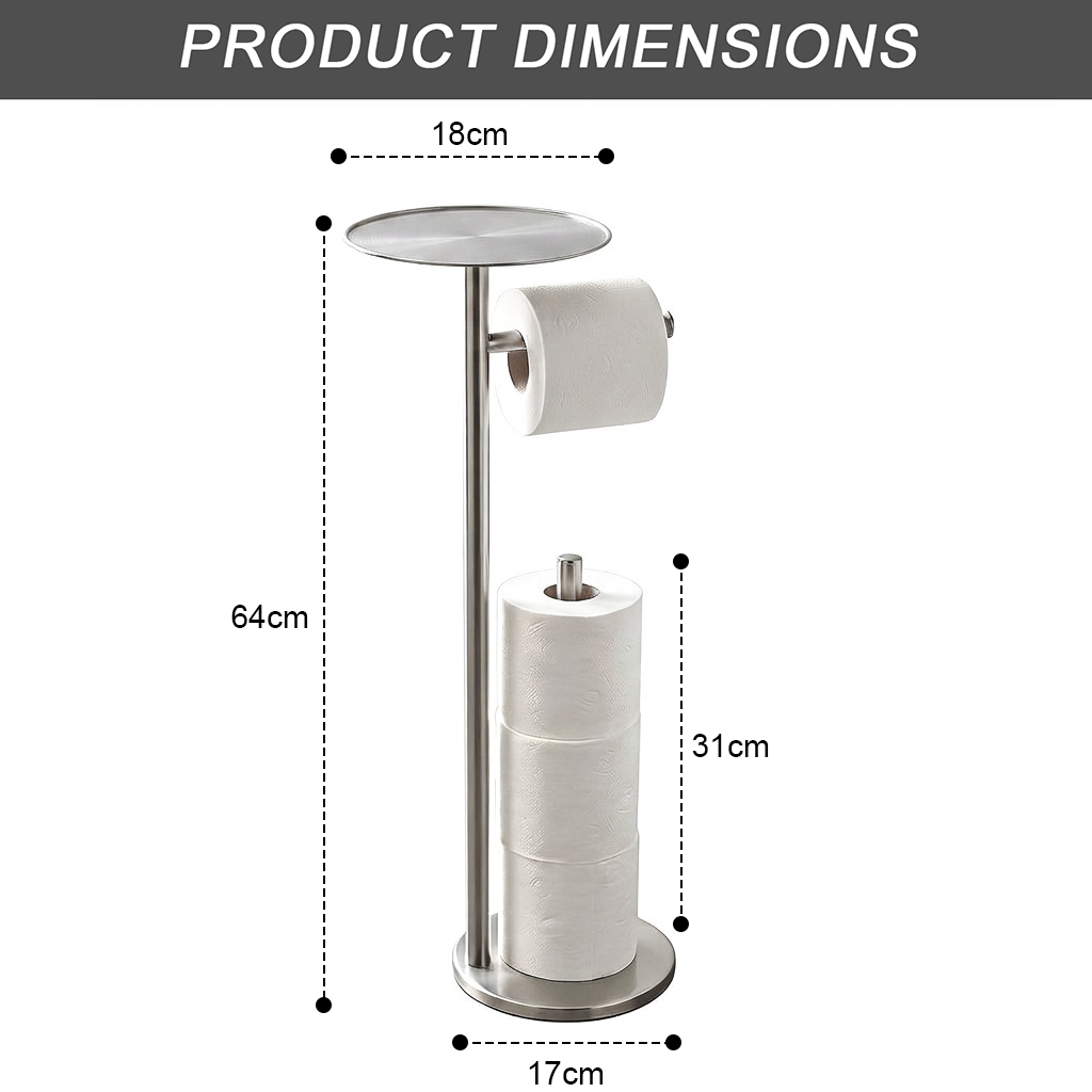 Toilet Roll Holder Free Standing - Chrome