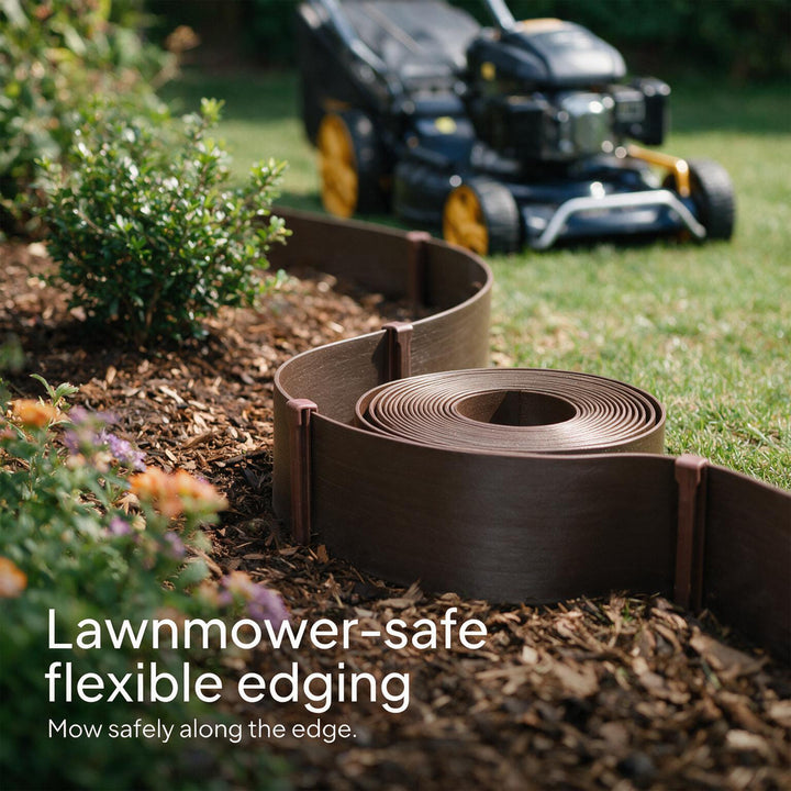 Flexible Lawn Edging with Plastic Pegs