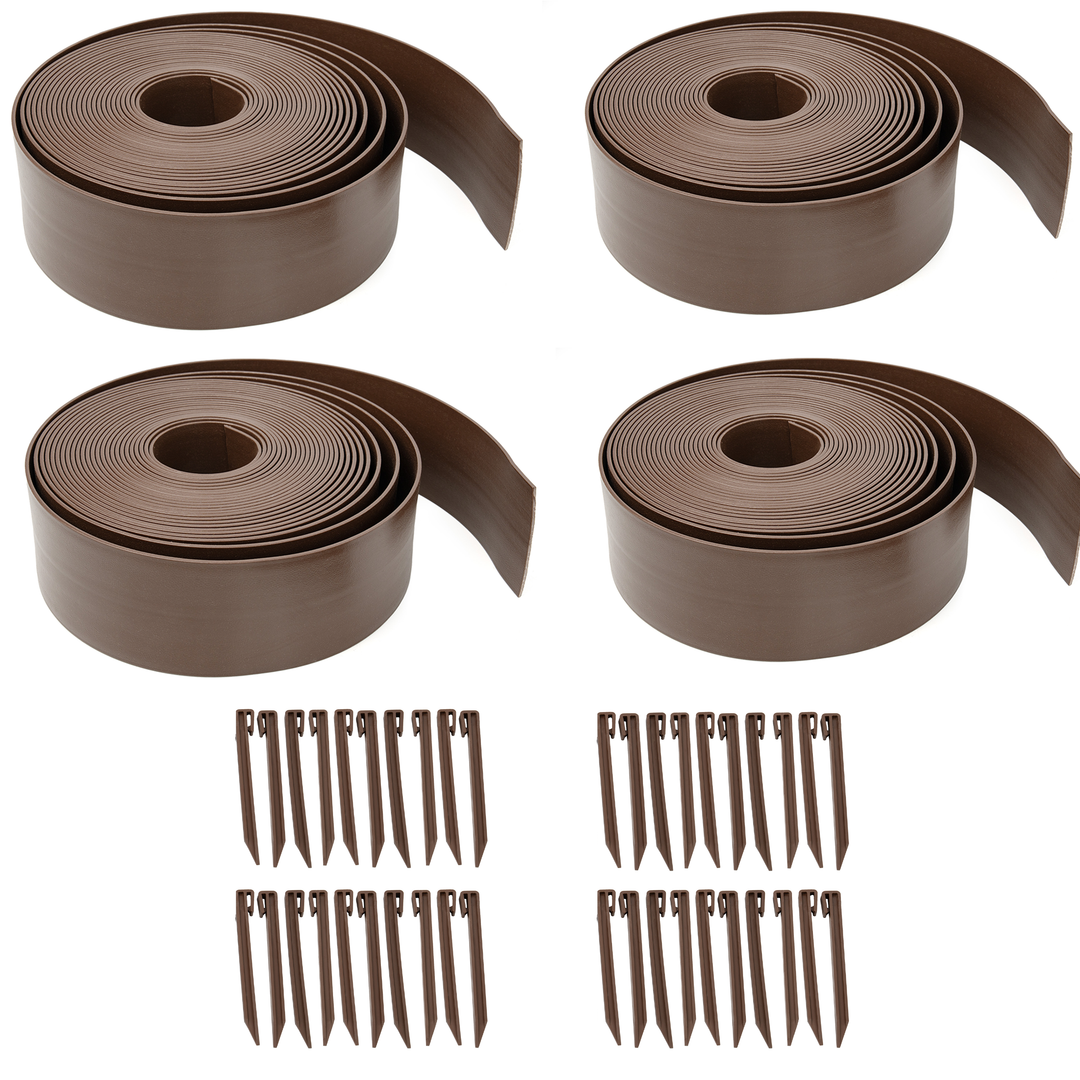 Flexible Lawn Edging with Plastic Pegs