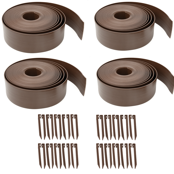 Flexible Lawn Edging with Plastic Pegs