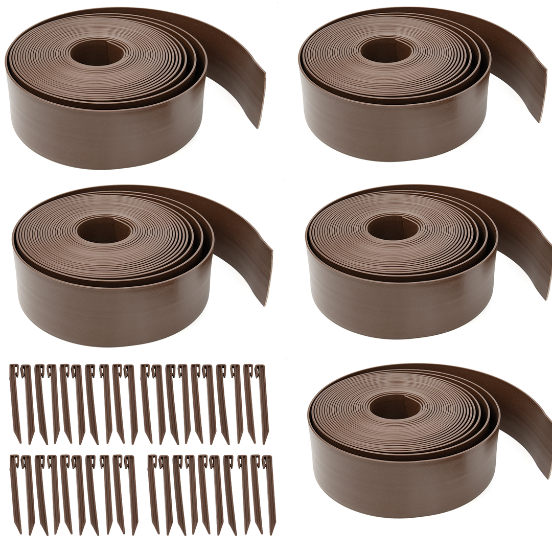 Flexible Lawn Edging with Plastic Pegs