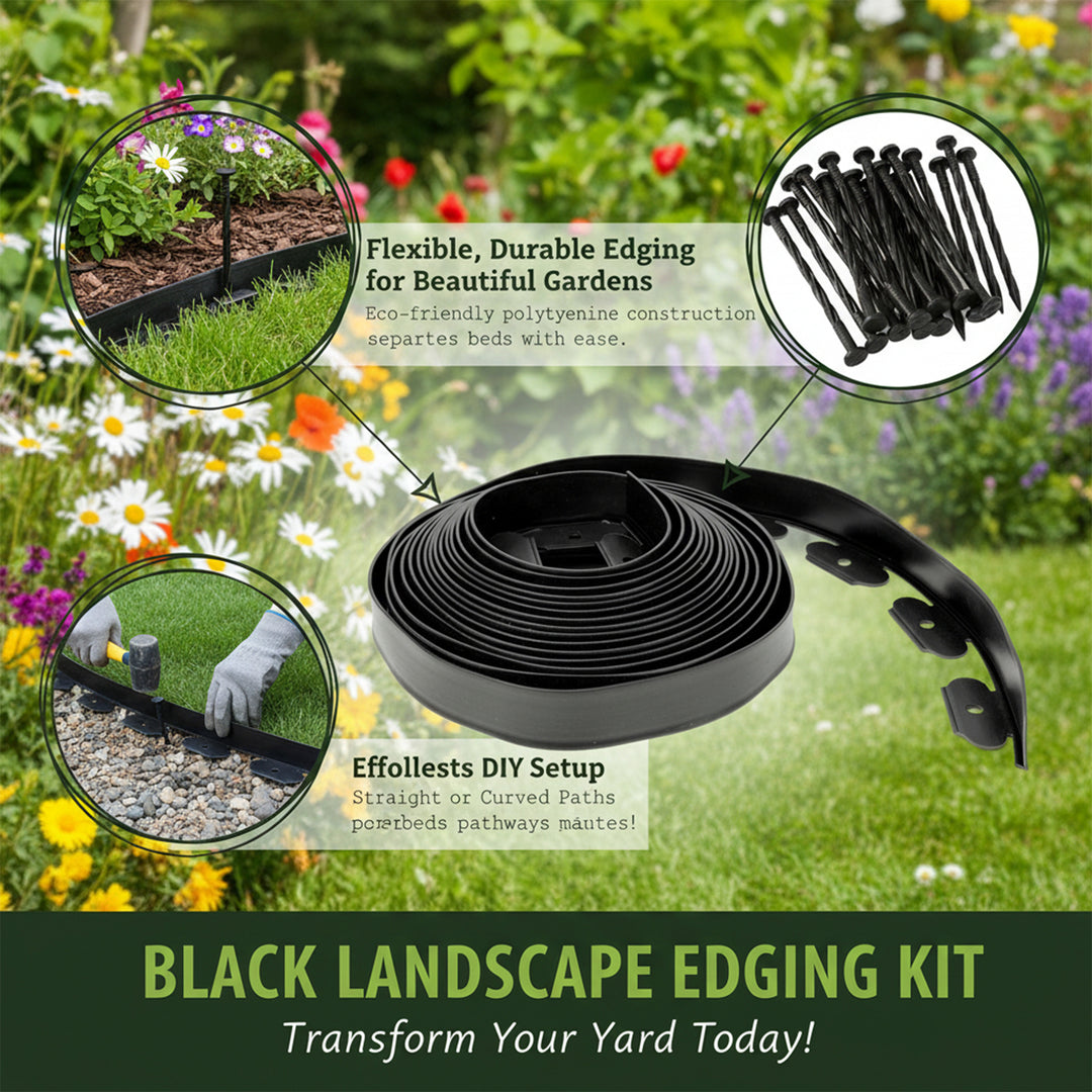 5cm Lawn Edging With Plastic Pegs