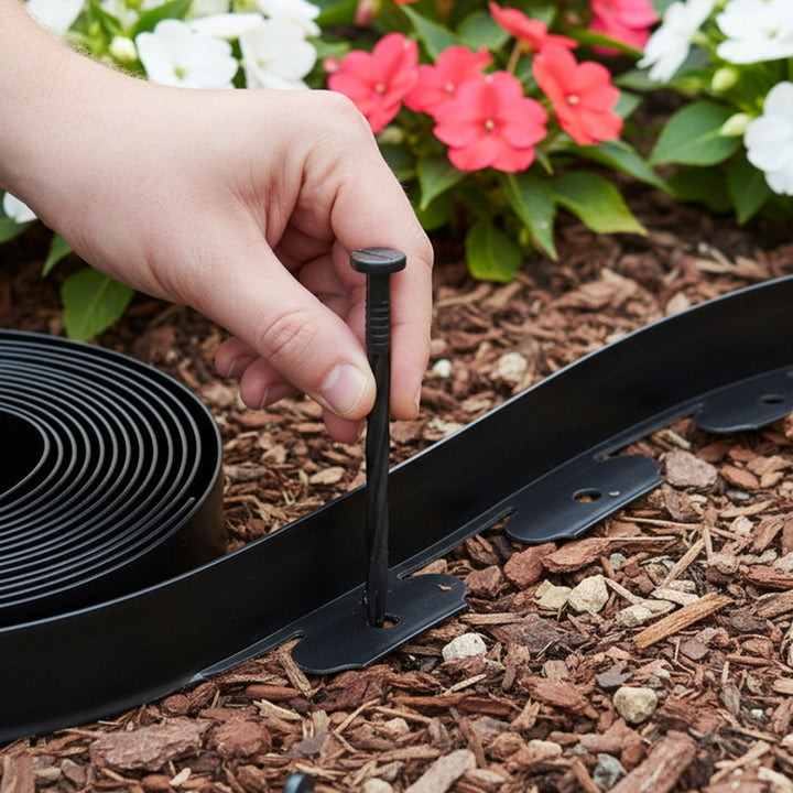 5cm Lawn Edging With Plastic Pegs