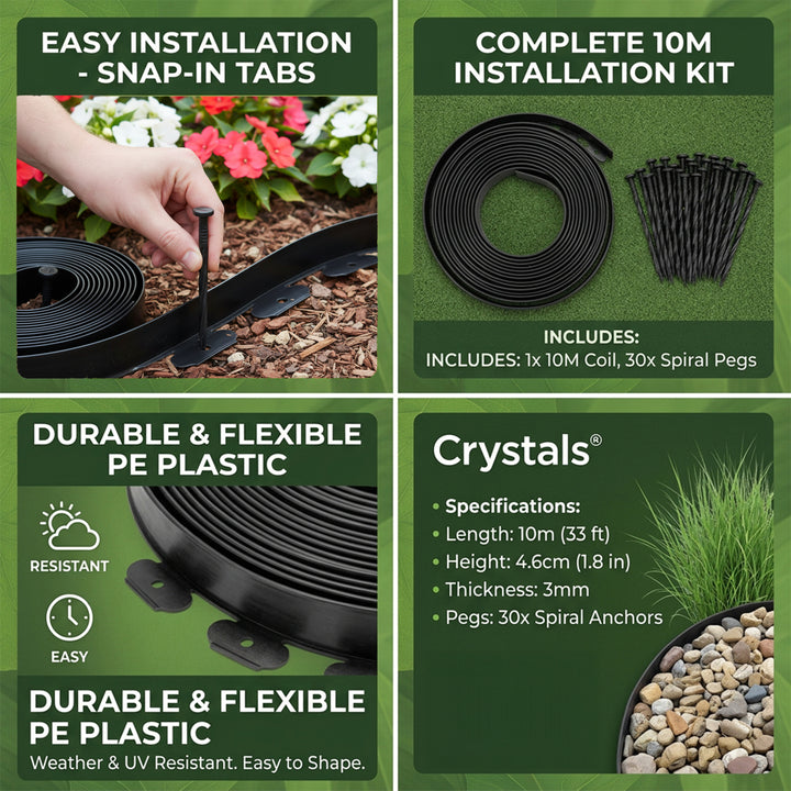 5cm Lawn Edging With Plastic Pegs